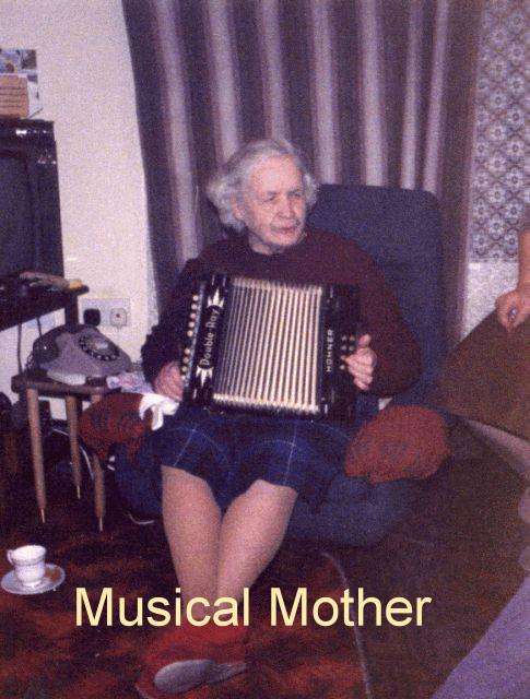 Mother playing the accordion
