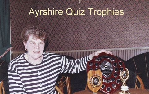 Me with my trophies for winning an Ayrshire Quiz in 1994